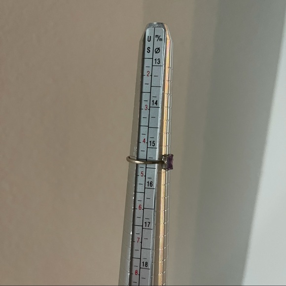 Amethyst Purple Rectangle Cut Ring Sterling Silver - Picture 5 of 5